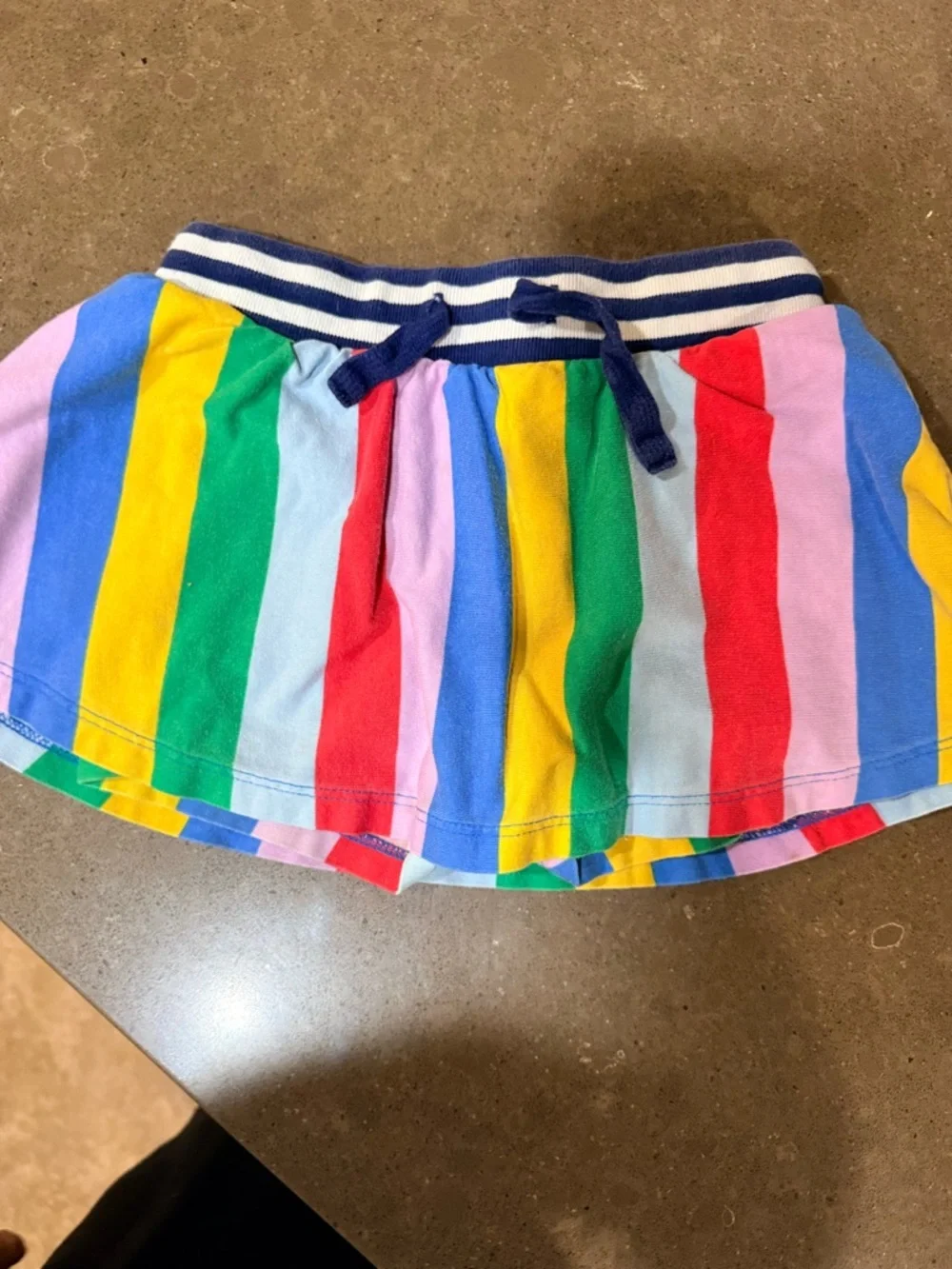Mini Boden navy blue striped waistband skirt shorts squort - Picture 5 of 5